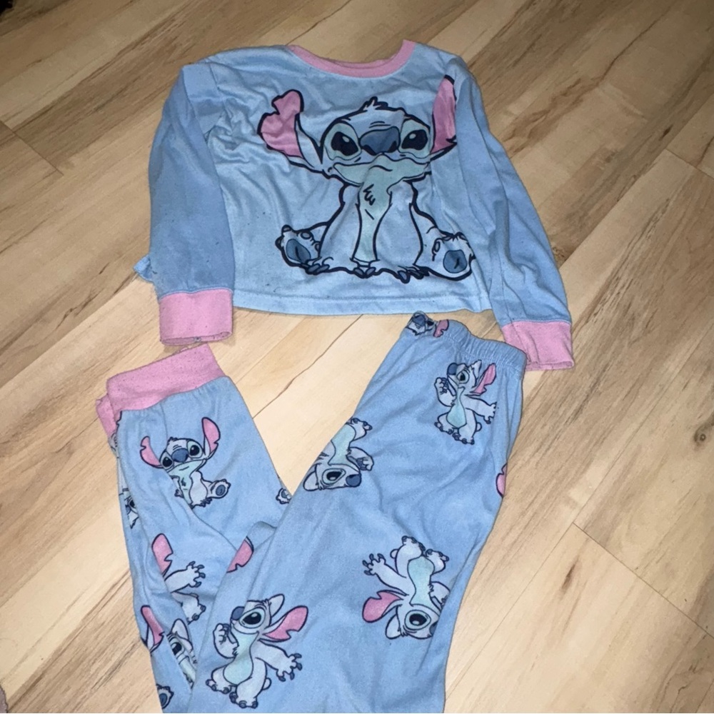 Disney Blue and Pink Stitch Pajama Set